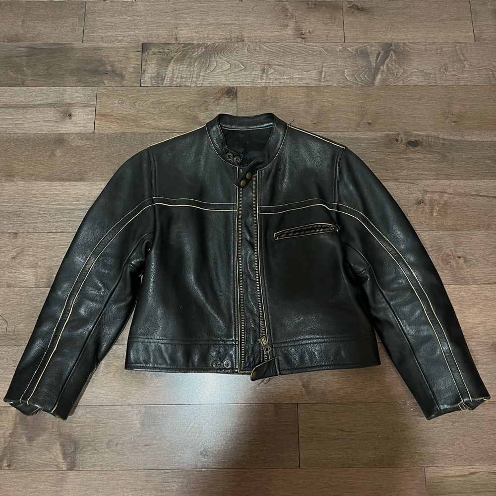 Re/Done black leather biker jacket